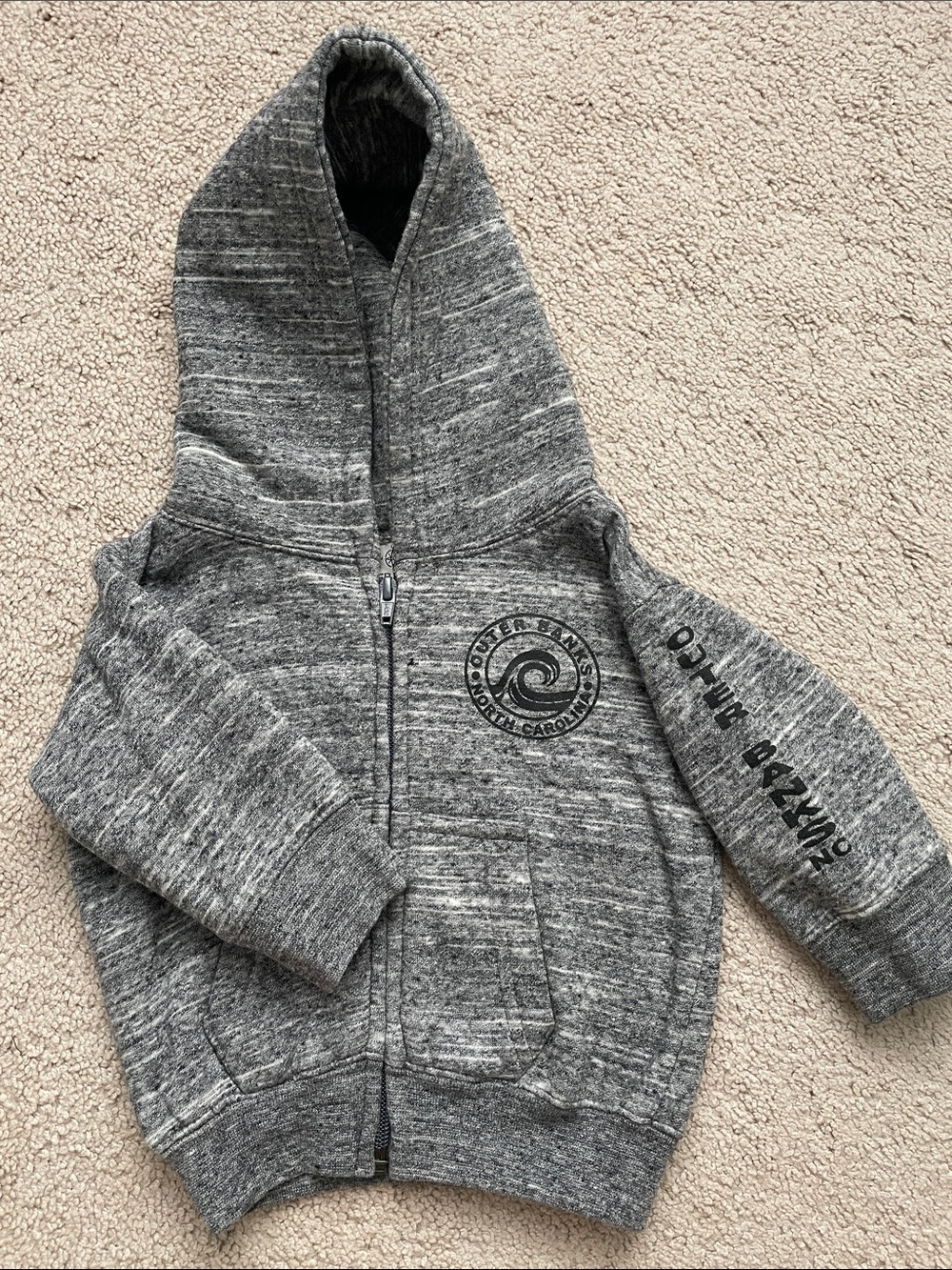 Kids Gray Zip-Up Hoodie Jacket